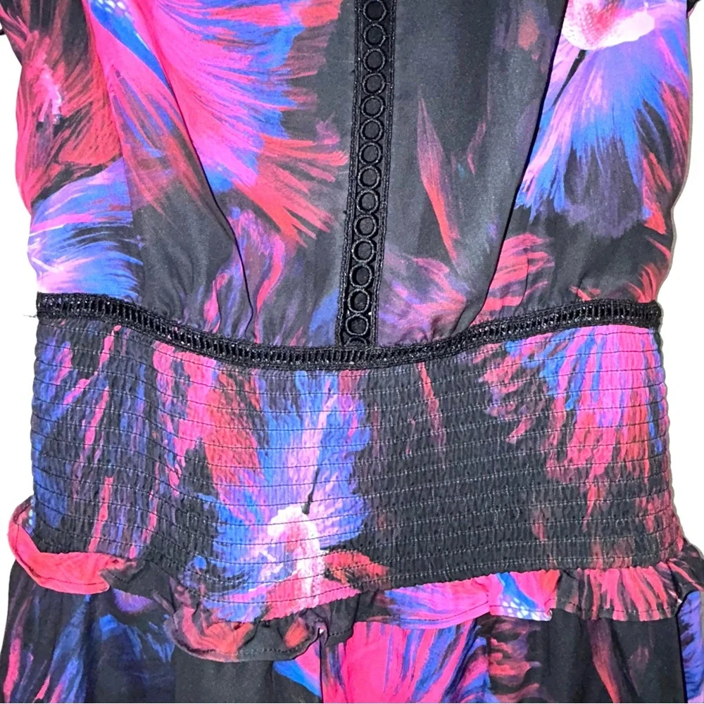 Bebe Dress with Pink and Blue Floral Design NWOT - Picture 3 of 6